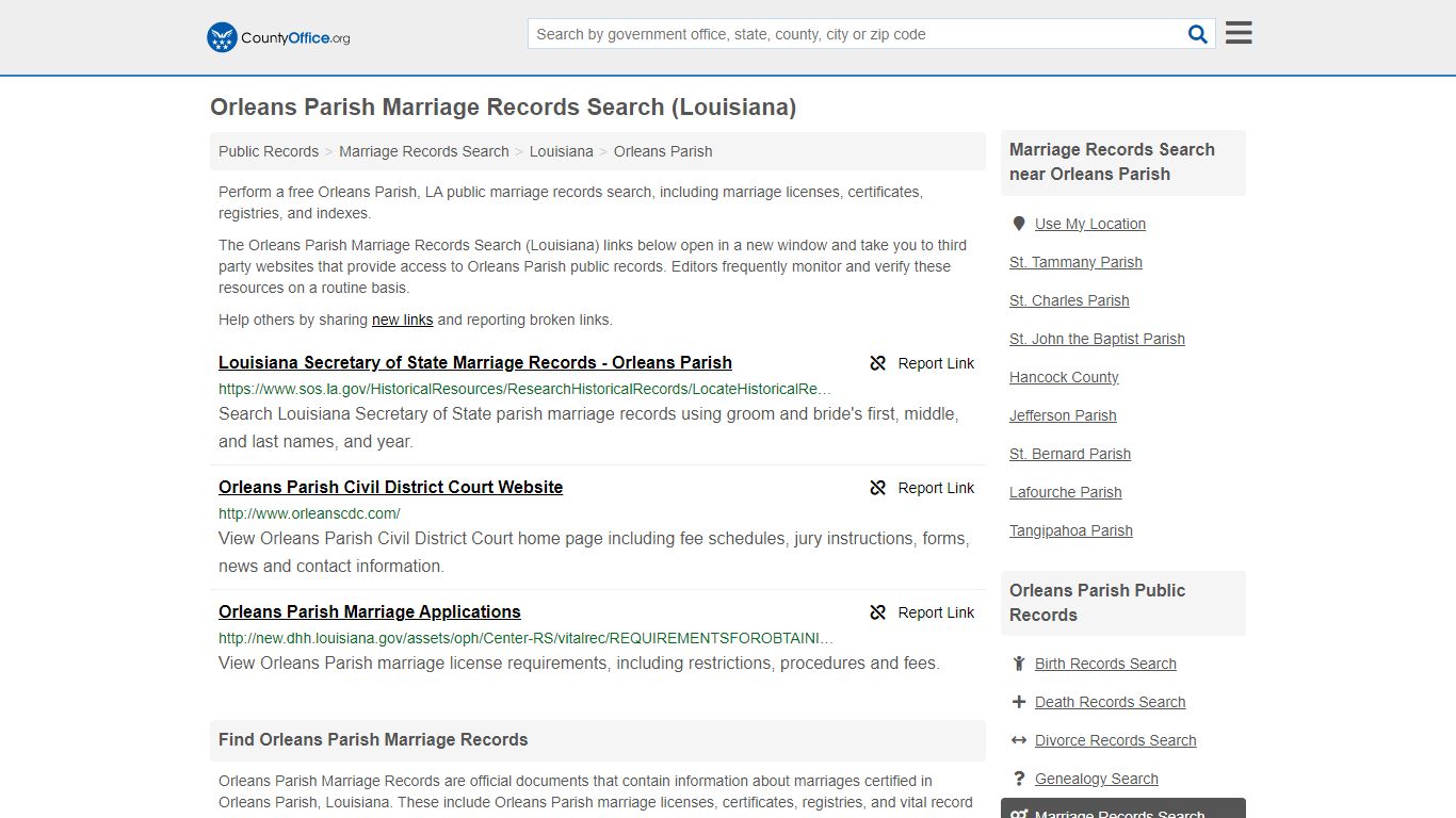 Marriage Records Search - Orleans Parish, LA (Marriage Licenses ...